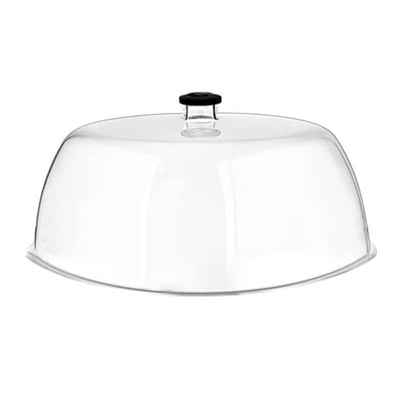 GastroPlast Polikarbonat Yuvarlak Fanus, 30 cm, Siyah Kulplu