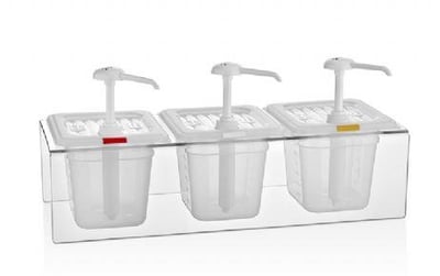 GastroPlast Pompalı Sos Dispenseri, 3'lü, Şeffaf