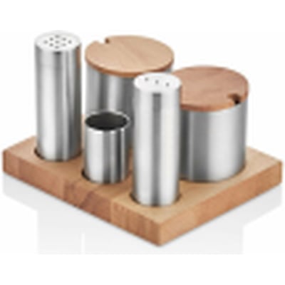 Kitchen Mall 3'LÜ Boru Tuzluk TK +2*BAHARATLIK Ahşap KM478