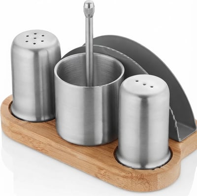 Kitchen Mall 3'LÜ Menaj Tk.telli Ahş.standlı Peçetelikli KM542