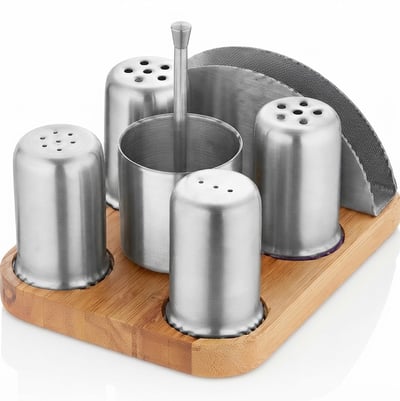 Kitchen Mall 5'Li Menaj Tk.telli Ahş.standlı Peçetelikli KM544