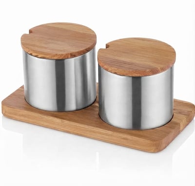 Kitchen Mall Ahşap Kpk.lı 2’Lİ Baharatlık KM546