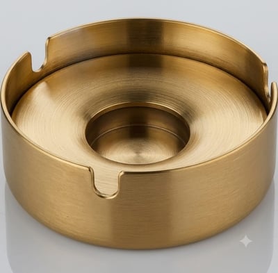 Kitchen Mall Skoçlu Kapaklı Küllük PVD Gold Ø:100 KM440