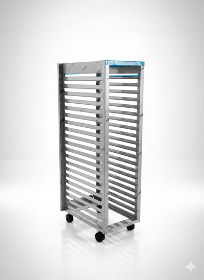 Krom Tepsi Taşıma Arabası 40*60 cm Demonte