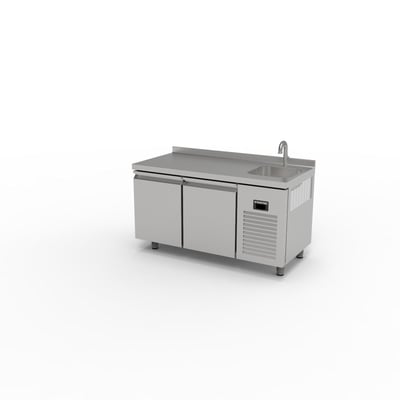 Ndustrio TPG-72 SINK 2 Kapılı Gastronom Tip Evyeli Buzdolabı, 150*70*85 cm