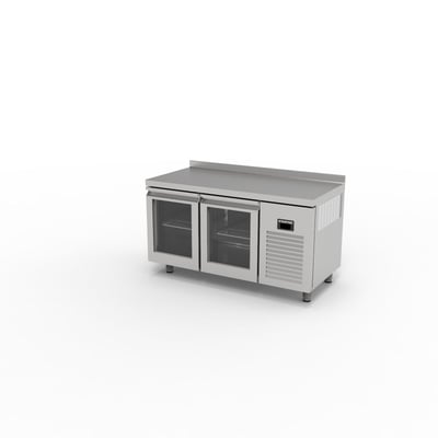 Ndustrio TPS-62-GD Tezgah Tip Snack Buzdolabı, Cam Kapılı, 2 Kapılı