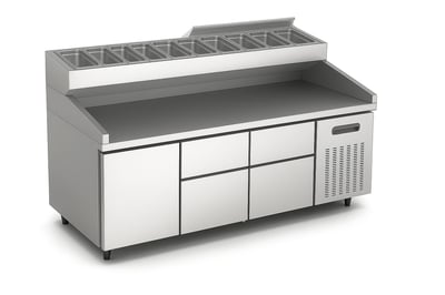 Ndustrio Yüksek Ayaklı 4 Çekmece 1 Kapılı Make-Up Dolap, 2000x800x850/1100 mm, MUR-83- HL-4D