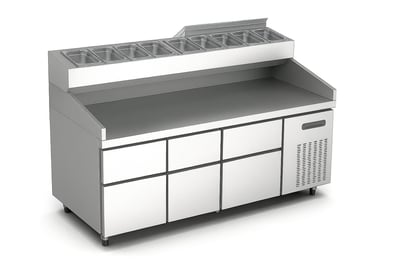 Ndustrio Yüksek Ayaklı, 6 Çekmeceli Make-Up Dolap, 2000x800x850/1330 mm, MUR-83-HL-6D
