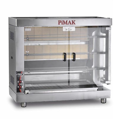 Pimak Kollu Set Üstü Piliç Çevirme Makinesi, Gazlı/Tüplü, 15 Piliç Kapasiteli