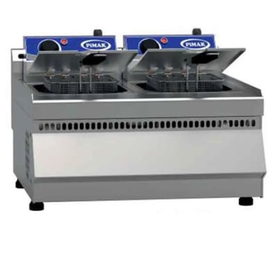 Pimak M062-1 Set Üstü Fritöz, 10+10 Litre, Elektrikli, 60×60×30 cm