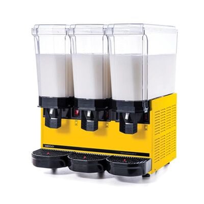 Samixir Klasik Triple Soğuk İçecek Dispenseri, 20+20+20 L, Karıştırıcılı, Sarı