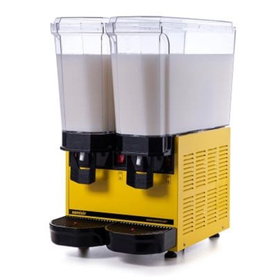 Samixir Klasik Twin Soğuk İçecek Dispenseri, 20+20 L, Karıştırıcılı, Sarı