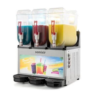 Samixir Slush Triple Allure Granita ve Meyve Suyu Dispenseri, 12+12+12 L, Inox