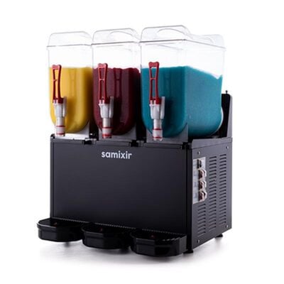 Samixir Slush Triple Granita ve Meyve Suyu Dispenseri, 12+12+12 L, Siyah