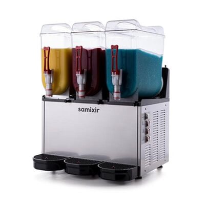 Samixir Slush Triple Granita ve Meyve Suyu Dispenseri, 12+12+12 L, Inox