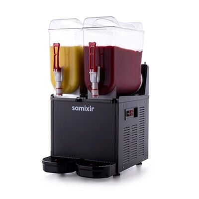 Samixir Slush Twin Granita ve Meyve Suyu Dispenseri, 12+12 L, Siyah