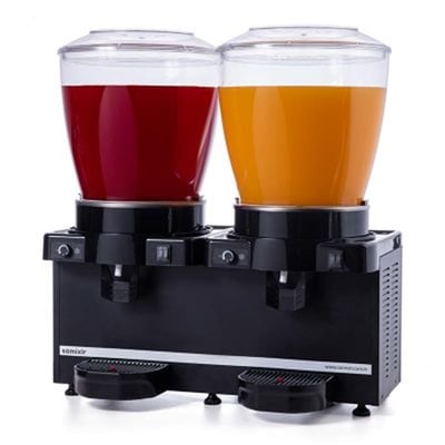 Samixir Twin Karıştırıcılı Soğuk İçecek Dispenseri, 22+22 L, Panoramik, Analog, Siyah