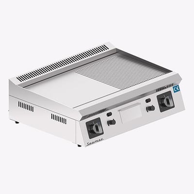 Seamac Özel Seri Doğalgazlı/Tüplü Playt Izgara 100 cm, Yarı Oluklu Yüzey