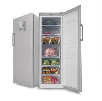Şenox 7301 NF A+ Fanlı Dik Tip Derin Dondurucu, 7 Çekmeceli, Gri