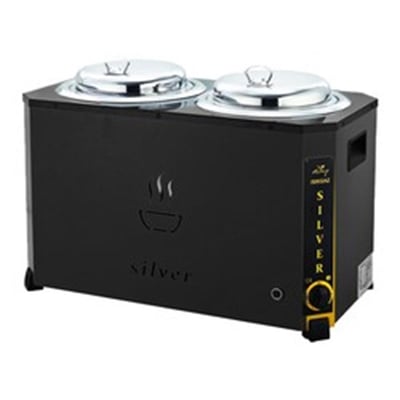 Silverinox 9+9 Litre, Jumbo Çorba Kazanı Siyah