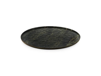 Tria Hibrit Ahşap Rölyefli Pizza Servis Tabağı 35 cm