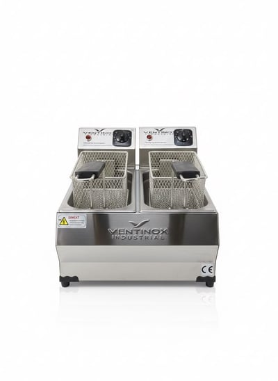 Ventinox Lüx Elektrikli Fritöz, 3+3 Litre, Çift Hazneli, 2500 W+2500 W