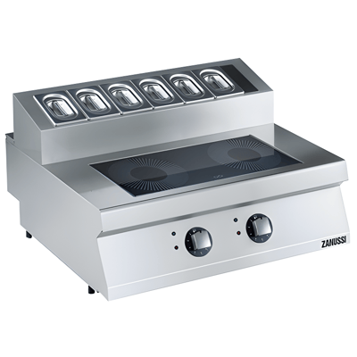 Zanussi 2'li Elektrikli Set Üstü Garnetür Üniteli İndüksiyonlu Ocak, 10 kW, 800x700x250 mm, 372023