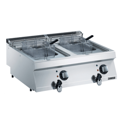 Zanussi Tahliye Vanalı Elektrikli 7+7 Litre Endüstriyel Fritöz, 800x700x250, 372076