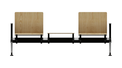 FERRGIO Wood İkili Kollu Ara Sehpalı Bekleme Koltuğu