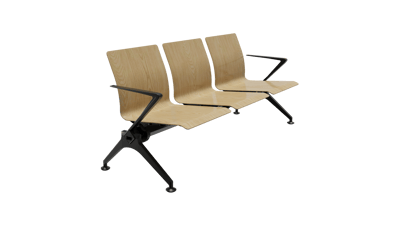 FERRGIO Wood Üçlü Kollu Bekleme Koltuğu