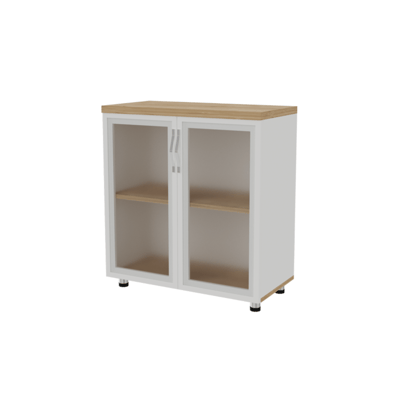 Mio İki Bölmeli Cam Kapaklı Dolap 75X38X85