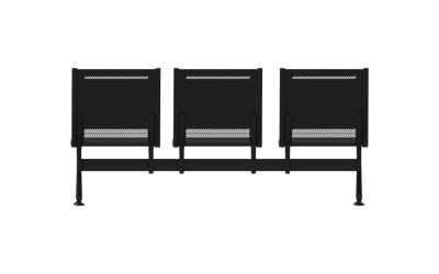 Steel Soft Üçlü Kolsuz Bekleme Koltuğu