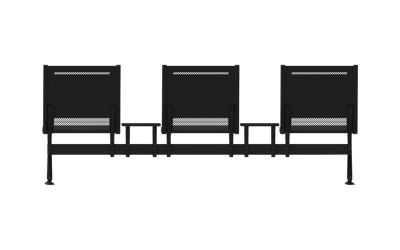 Steel Soft Üçlü Kolsuz Orta Sehpalı Bekleme Koltuğu