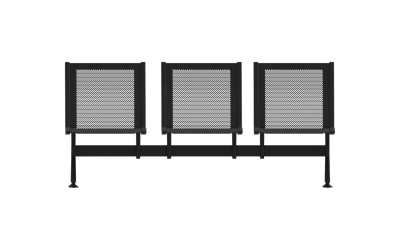 Steel Üçlü Kolsuz Bekleme Koltuğu