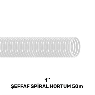 1'' ŞEFFAF LAVABO&SİFON SPİRAL HORTUM 50 MT