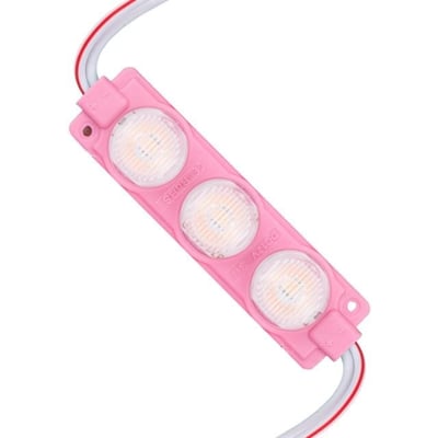 12 Volt 3 Watt Pembe LED Modül - 74x20 mm - 3030 Çip