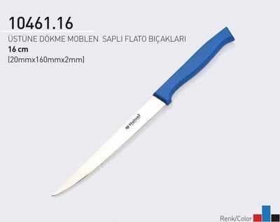 16 cm Üstüne Dökme Moblen Saplı Flato Balık Fileto Bıçağı Hulusi Bıçak  20mm X 160mm X 2mm 10461.16