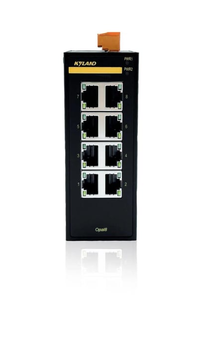 8 Port Giriş Seviyesi Yönetilemez DIN-Ray Switch Opal8-E-8T-LV-LV
