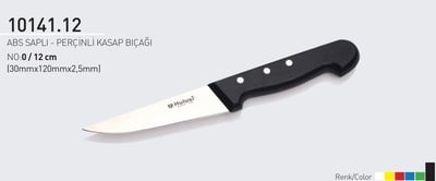 ABS Saplı Perçinli Kasap Bıçağı 12 cm No.0 Hulusi Bıçak 30mm X 120mm X 2.5mm 10141.12