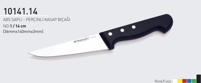 ABS Saplı Perçinli Kasap Bıçağı 14 cm No.1 Hulusi Bıçak 36mm X 140mm X 3mm 10141.14