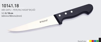 ABS Saplı Perçinli Kasap Bıçağı 18 cm No.3 Hulusi Bıçak 40mm X 180mm X 3mm 10141.18