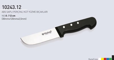 ABS Saplı Perçinli Küt Burunlu Kasap Yüzme Bıçağı 12 cm No.0 Hulusi Bıçak 30mm X 120mm X 2.5mm 10243.12