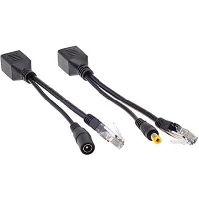 Alfais Al-4252 Pasif Poe Splıtter Dişi Erkek Power Uç Ip Kamera Poe Kablosu Siyah