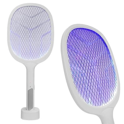 Asonic AS-A25 1200mAh 3000V Çıkış UV Mavi Işıklı Şarjli Masaüstü Raket Sinek Öldürücü