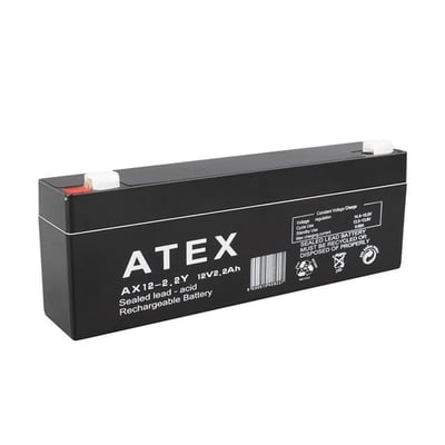 Atex 12 Volt 2 Amper Yatık Uzun Akü (178x34x60 Mm)