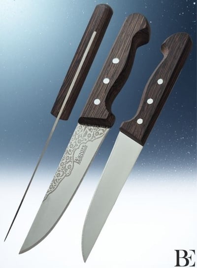 BeKnife Bemiral Bıçak No.0 12 cm 10121.12 Wenge Saplı İşlemeli Kasap Bıçağı 30mm X 120mm X 2.5mm