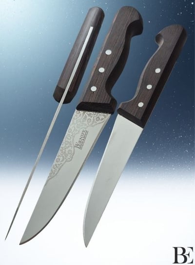BeKnife Bemiral Bıçak No.1 14 cm 10121.14 Wenge Saplı İşlemeli Kasap Bıçağı 36mm X 140mm X 3mm
