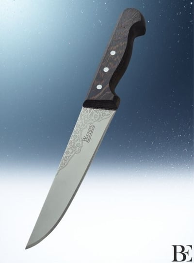 BeKnife Bemiral Bıçak No.2 16 cm 10121.16 Wenge Saplı İşlemeli Kasap Bıçağı 36mm X 160mm X 3mm