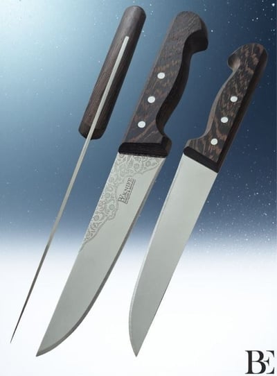 BeKnife Bemiral Bıçak No.2 16 cm 10121.16 Wenge Saplı İşlemeli Kasap Bıçağı 36mm X 160mm X 3mm