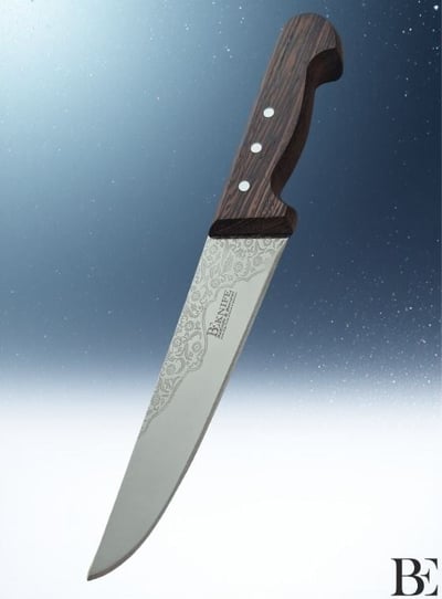 BeKnife Bemiral Bıçak No.3 18 cm 10121.18 Wenge Saplı İşlemeli Kasap Bıçağı 40mm X 180mm X 3mm